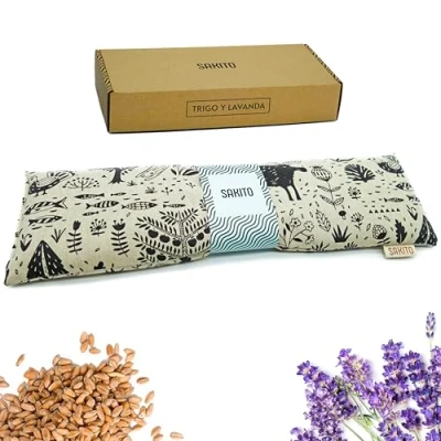 Immagine di Cuscino Termico Cervicale (42x12 cm) Riscaldante Scalda Collo Cervicali Scaldino con Semi di Grano e Lavanda