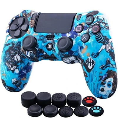 Immagine di YoRHa Water Transfer Printing (Strega) Custodia in Silicone Cover per PS4/Slim/Pro Dualshock 4 Controller x 1 con Manopole Thumb Grips 10