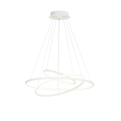Immagine di Lampada LED a sospensione Lucande Ezana, bianco, metallo, Ø 80 cm