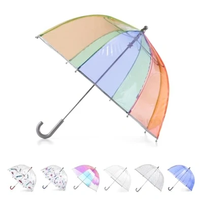 Immagine di Totes Ombrello trasparente a bolle per bambini con manico facile da impugnare, arcobaleno, taglia unica, moderno