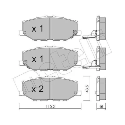 Immagine di METELLI 22 1215 0 Kit pastiglie freno con segnalatore acustico usura SUZUKI: Jimny IV SUV