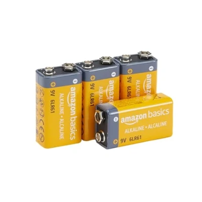 Immagine di Amazon Basics Batterie alcaline per uso quotidiano, Confezione da 4 (9V/6LR61) (l’aspetto potrebbe variare dall’immagine)