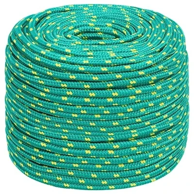 Immagine di vidaXL Corda Marina Verde 8 mm 100 m in Polipropilene, per Barca, Intrecciata, a Spirale, Corde Barche, Corda, Nave