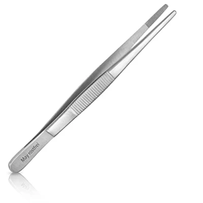 Immagine di May Pinzetta Universale con Punta Rotondo Lunghezza: 15 cm Acciaio Inox