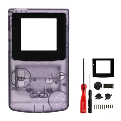 Immagine di OSTENT Sostituzione della cover custodia Shell per alloggiamento completo Compatibile con la console di gioco Nintendo GBC Gameboy Color Clear Purple