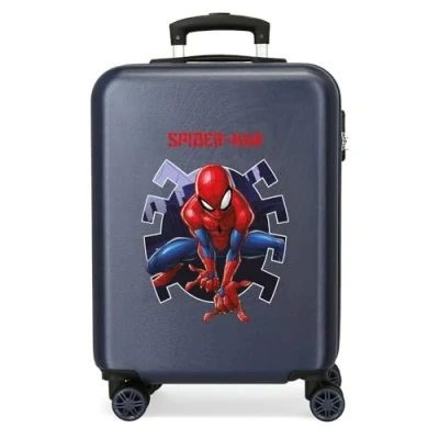 Immagine di Disney Valigia per bambini rigida Chiusura a combinazione Laterale 4 ruote Bagagli Mano è realizzato in ABS, un materiale rigido e leggero., Uomo Ragno, cabina