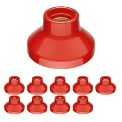 Immagine di ledscom.de 10 pz. plafoniera/porta lampada ELEKTRA, porcellana, rosso lucido, 1x E27 max. 300W