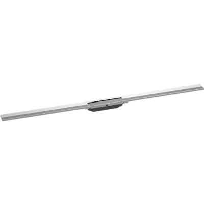 Immagine di hansgrohe RainDrain Flex set di canalina doccia accorciabile, canale drenaggio 1200 mm, scarico a pavimento della doccia, acciaio inox spazzolato