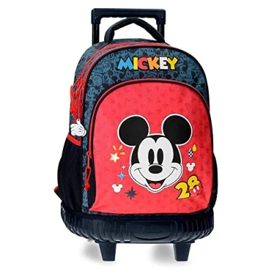 Immagine di Disney Mickey Get Moving Zaino Compact 2 Ruote Multicolore 32x45x21 cm Poliestere 28,9L, multicolore,