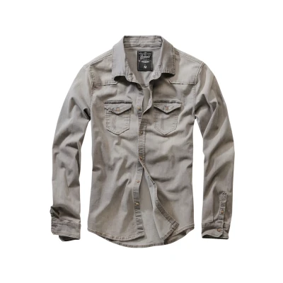 Immagine di Brandit Herren Riley Denimshirt Camicia, Uomo, Taglia: 4XL, Grey