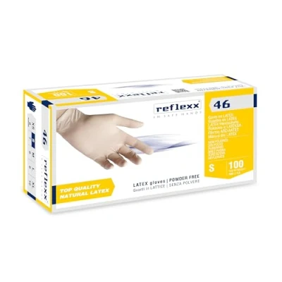 Immagine di Reflexx R46/S Guanti in Lattice, Ambrato, 100 pezzi