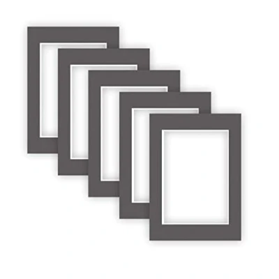 Immagine di nielsen Conservation Passepartout 1,5 mm, set di 5, formato esterno 13x18 cm per immagini 9x13 cm, grigio grafite con struttura