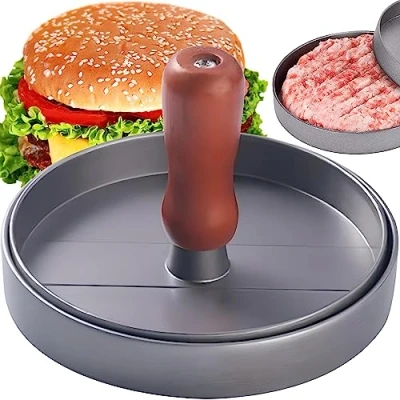 Immagine di Retoo pressa per Hamburger in Alluminio pressofuso, deliziosi con Rivestimento Antiaderente, pancie Uniformi, Barbecue, Cheeseburger, Verdure