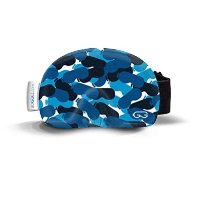 Immagine di Soggle protezione per maschera da sci, in microfibra, taglia unica, Mimetico 03 blu