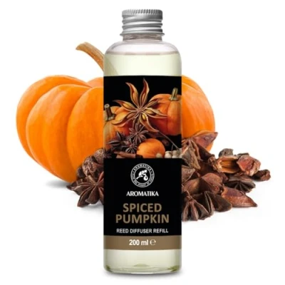 Immagine di Ricarica Diffusore Zucca Piccante 200ml di Aromi Fragranza per la Casa Buon Profumo a Lunga Durata Aromaterapia Reed Diffuser Refill Spicy Pumpkin