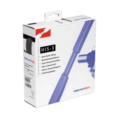 Immagine di HellermannTyton 308 30150 Termoretraibile senza colla Nero 1.50 mm 0.50 Restringimento:3:1 10 m