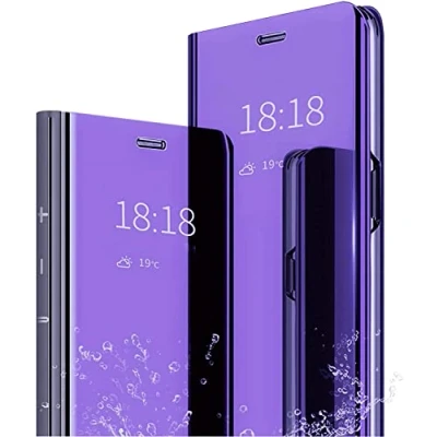 Immagine di TOOBY per Custodia Samsung Galaxy S10/S10 Plus Clear View Standing Cover Mirror Flip 360 Gradi Protezione Portafoglio Elegante Case Copertura (Viola, S10 Plus)