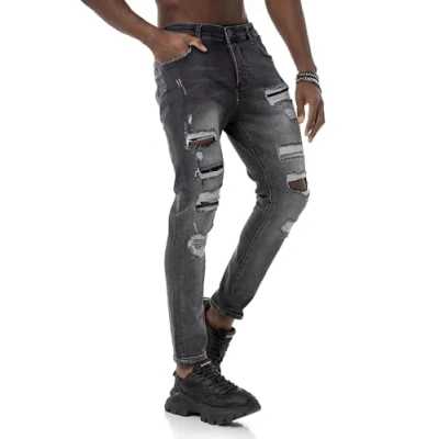 Immagine di Red Bridge Jeans da uomo, look Destroyed, antracite., 48 IT (34W/34L)