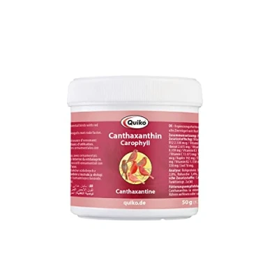 Immagine di Quiko Canthaxantin/Carophyll 50g Mangime complementare Per uccelli con fattore rosso la colorazione rossa concentrata