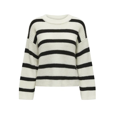 Immagine di JDY Jdyjusty L/S Stripe Pullover Knt Noos, Donna, Eggnog Stripes Black, S