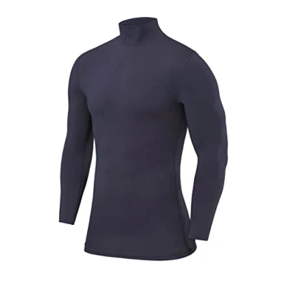 Immagine di PowerLayer Maglia Termica Uomo a Manica Lunga Compressione per Calcio e Sport Strato Base Maniche Lunghe Allenamento Corsa Ciclismo Grigio Scuro, L