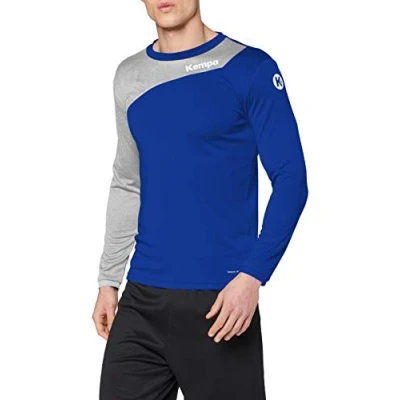 Immagine di Kempa Core 2.0 Maglia a Maniche Lunghe, Uomo, Royal/Dark Grau Melange, XXL