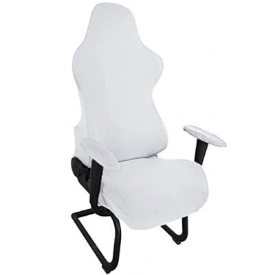 Immagine di Highdi Coprisedie per Sedie da Gaming, Coprisedia Sedia Gioco Elasticizzata Rimovibile Lavabile Proteggere Copertura Stile Corsa Sedia, Ufficio Computer (One Size,Bianco)