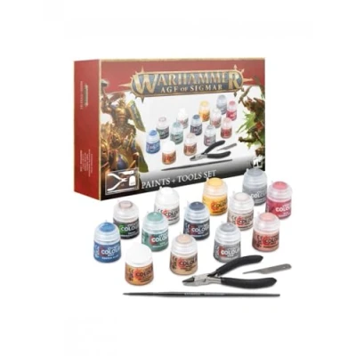 Immagine di Paints Tools Set Warhammer Age of Sigmar Colori e Attrezzi per assemblare dipingere le miniature Citadel con tronchesine pennello Starter lima