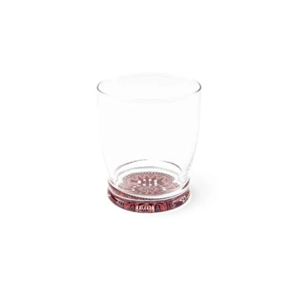 Immagine di Excelsa Mandala Rosso Set 6 Bicchieri Acqua con Fondo Decorato, Vetro, Trasparente