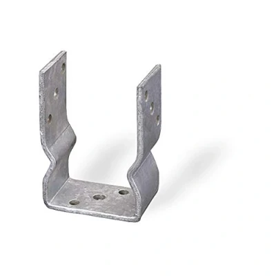 Immagine di Supporto a U Per Pali, Gazebo e Porticati, Misura 71x150x60 mm, Spessore 4,0 Da Avvitare, Fissaggi su Calcestruzzo, Zincato Fuoco, 1 pezzo