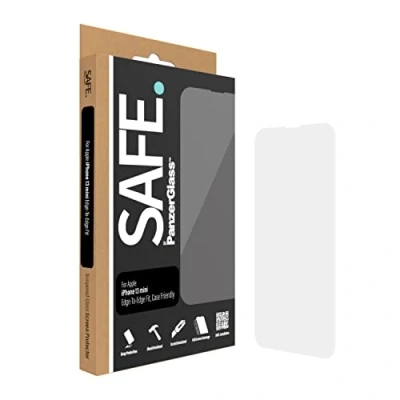 Immagine di PanzerGlass SAFE by Apple iPhone 13 Mini Pellicola protettiva in vetro temperato resistente alle impronte digitali con copertura totale dello schermo alla custodia e ai graffi