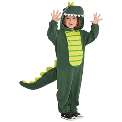 Immagine di amscan 9902084 Costume da dinosauro con cerniera e cappuccio coda, età: 6 8 anni