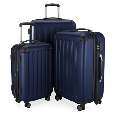 Immagine di HAUPTSTADTKOFFER SPREE Set di 3 valigie, Valigie rigide, Trolley con 4 doppie ruote, Bagaglio da viaggio opaco, viaggio, TSA, (S, M e L), Blu scuro