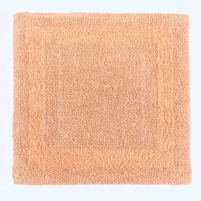 Immagine di HOMESCAPES Tappetino da bagno di lusso, 1600 g/m², extra morbido, 100% cotone, reversibile, antiscivolo, lavabile, super assorbente, ad asciugatura rapida, colore pesca, 50 x cm, quadrato, colore:
