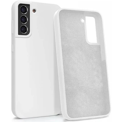 Immagine di MyGadget Custodia per Samsung Galaxy S21 FE Hardcase con Strato Microfibra &amp; Cover Silicone Resistente Protezione Antigraffio Antiurto Bianco