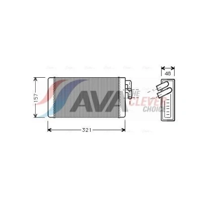 Immagine di AVA COOLING SYSTEMS AI6052 Radiatore Riscaldamento AUDI: 100 C3 Sedan