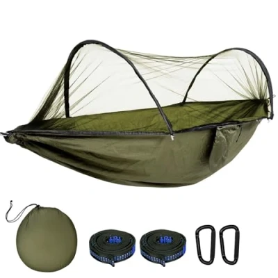 Immagine di GLOSKIN Amaca Campeggio, da Viaggio Ultraleggera 270x140 cm,Amaca Giardino, Robusta e Durevole con Custodia, Adatta per Balcone, Cortile, Spiaggia