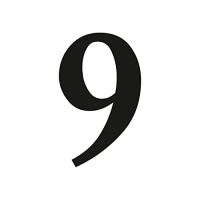 Immagine di Adesivo con numeri n. 9 in nero, altezza 10 cm, numero di casa autoadesivo, da incollare, per esterni, cassetta delle lettere, porta I resistente alle intemperie, kfz_471_9
