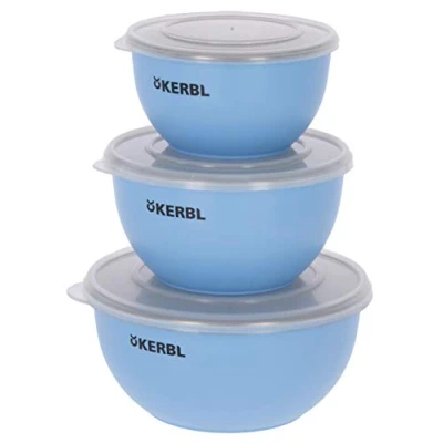 Immagine di Kerbl Pet Maxi 80528 Set di ciotole in acciaio INOX con coperchio, 550 ml/900 ml/1200 ml
