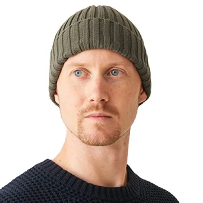 Immagine di CHARM Casualbox Uomo Fisherman Beanie Berretto 100% Cotone da Donna Maglione Cappellino Classico Design Semplice A Coste Cappello Tesa Larga Cachi