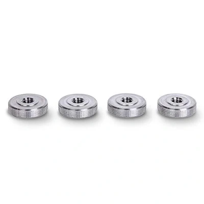 Immagine di PrecisionGeek Dado Zigrinato / Adattatore Femmina di Bloccaggio Per Rotella Zigrinata in Alluminio M6 x 5mm 4 pz