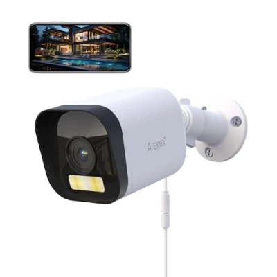 Immagine di ARENTI 2,5K/4MP Telecamera Wi Fi Esterno, 2,4GHz Sorveglianza Impermeabile IP65, Audio Bidirezionale, Rilevamento Intelligente, Registrazione 24/7, Compatibile con Alexa
