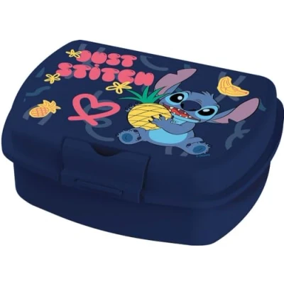 Immagine di Disney Sandwich Box Bambini in Plastica Stitch, senza BPA, con chiusura di sicurezza, lavabile e riutilizzabile, non adatta a microonde lavastoviglie
