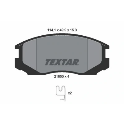 Immagine di TEXTAR 2165001 Kit pastiglie freno con segnalatore acustico usura accessori DAIHATSU: Terios II, I, MITSUBISHI: Lancer 6 Limousine, COLT 5