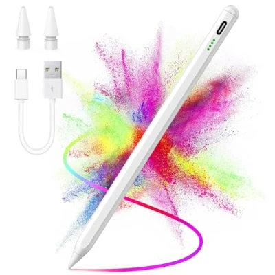 Immagine di Penna per Apple iPad (2018 2024),Penna Touch Tablet, Pencil con Sensibile all&#039;inclinazione &amp; Rigetto del Palmo,Compatibile 10/9/8/7/6, Pro 12.9/11/Air 5/4/3/Mini 6/5