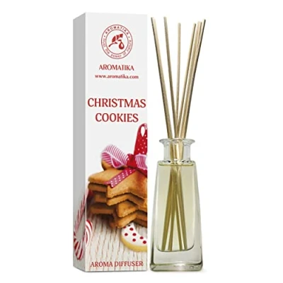 Immagine di Diffusore Aroma Biscotti di Natale 100ml a Bastoncini Fragranza Ambiente Deodorante Profumato Regalo