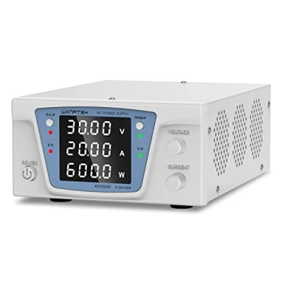 Immagine di alimentazione switching DC 0 30V/0 20A, regolata variabile, da laboratorio con pulsante OUTPUT, display digitale LED a 4 cifre ad alta precisione, regolazione encoder