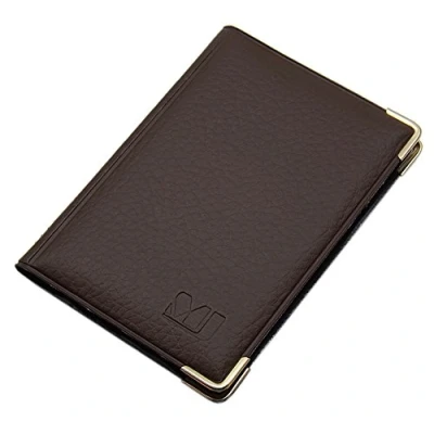 Immagine di Porta carte di credito con 12 scomparti MJ Design Germany Made in UE diversi colori e designs (Design 2 / Marrone)