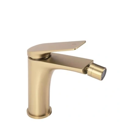 Immagine di Rea Rubinetto bidet AVALON Brush Gold Miscelatore monocomando in ottone per WC Bagno (Oro spazzolato)
