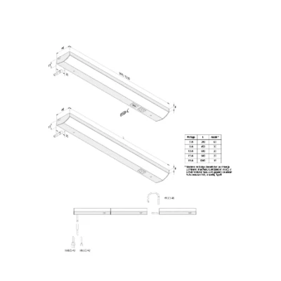 Immagine di Hera Lampada LED per mobili ModuLite F, nera, 90 cm, 4.000 K alluminio